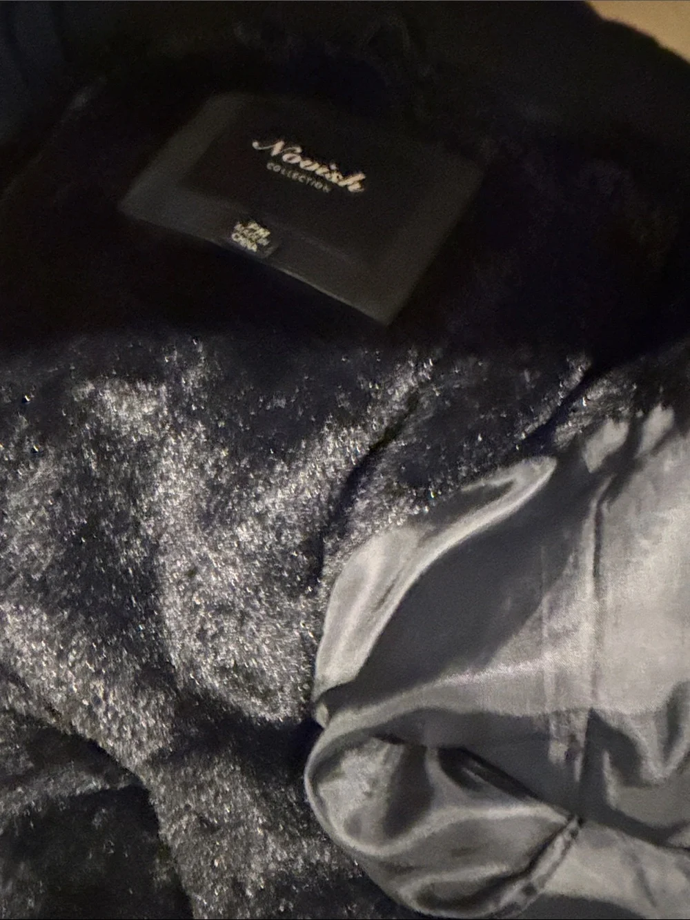 NWT Novish Collection Black Faux Leather Zip Jacket with Hoodie Layer Size MP